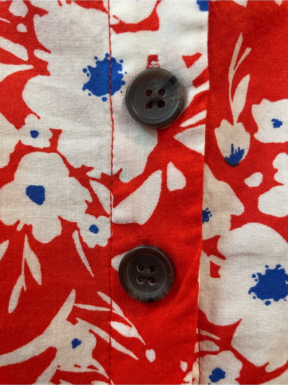 Banana Republic Red Floral Button-Front Mini Dress - Picture 6 of 6